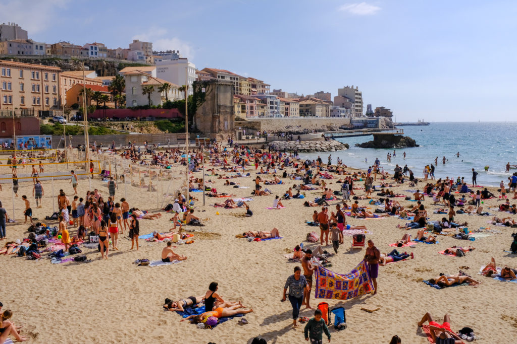 A beach in Marseille, France